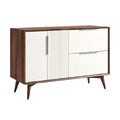 Moderne dressoir met houtlook en witte deuren**