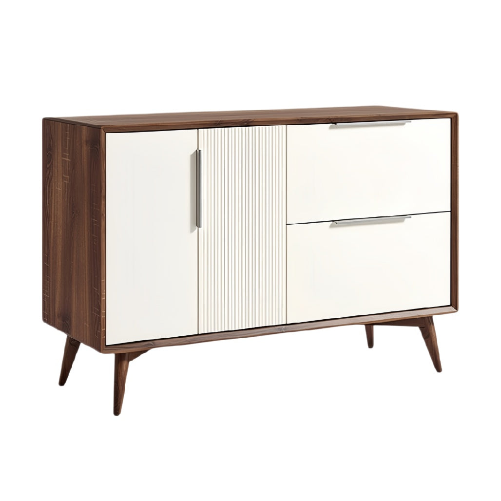 Moderne dressoir met houtlook en witte deuren**