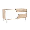 **Moderne Dressoir met Strakke Lijnen en Wit Hout**